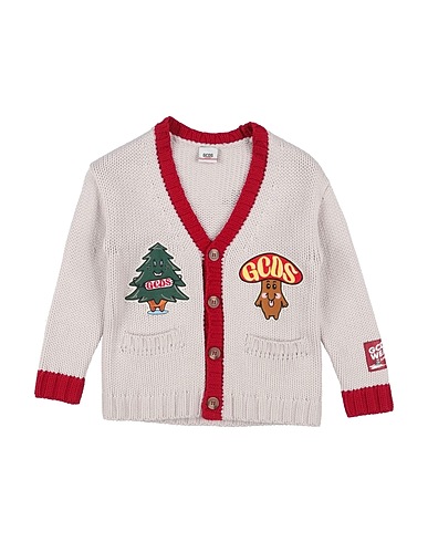 GCDS MINI Cardigan Ivory 100% Wool, Polyester