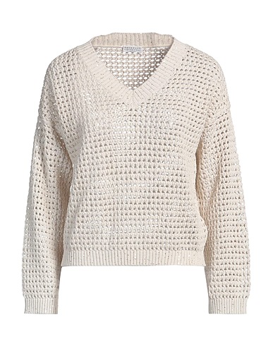 BRUNELLO CUCINELLI Jumper Beige 96% Cotton, 4% Polyester