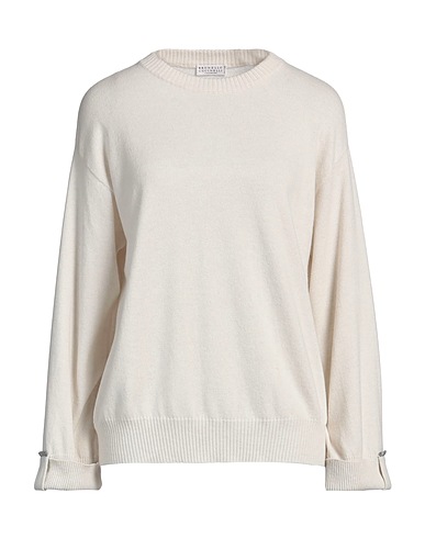 BRUNELLO CUCINELLI Cashmere jumper Off white 100% Cashmere, Brass, Ecobrass