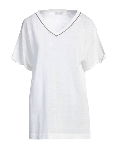 BRUNELLO CUCINELLI Sweater White 85% Linen, 15% Polyamide, Brass, Ecobrass
