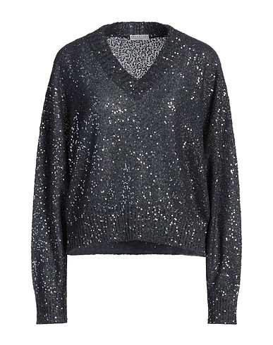 BRUNELLO CUCINELLI Jumper Charcoal 60% Linen, 28% Cashmere, 12% Silk, Polyester