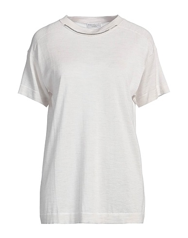 BRUNELLO CUCINELLI Cashmere blend Off white 70% Cashmere, 30% Silk, Ecobrass
