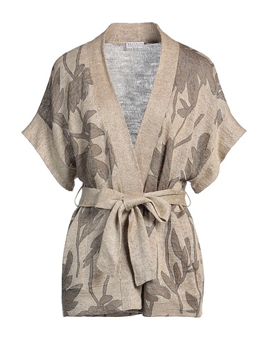 BRUNELLO CUCINELLI Cardigan Sand 70% Linen, 30% Silk, Ecobrass