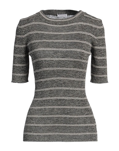 BRUNELLO CUCINELLI Sweater Grey 45% Linen, 37% Polyester, 10% Metallic fiber, 8% Polyamide, Cotton