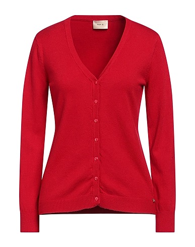 TOY G. Cardigan Red 56% Viscose, 28% Polyester, 16% Polyamide