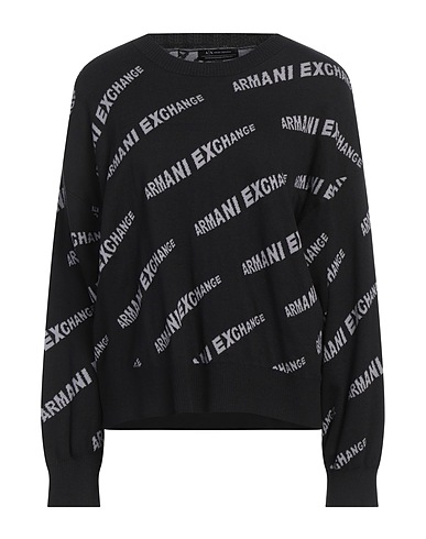 ARMANI EXCHANGE プルオーバー ブラック コットン 100%