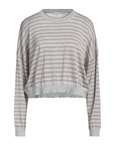 BRUNELLO CUCINELLI Sweater Light grey 90% Virgin Wool, 10% Cashmere, Viscose, Polyester