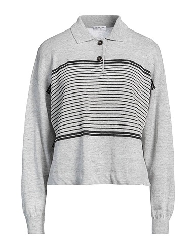 BRUNELLO CUCINELLI Jumper Light grey 77% Linen, 23% Cotton, Viscose, Polyester