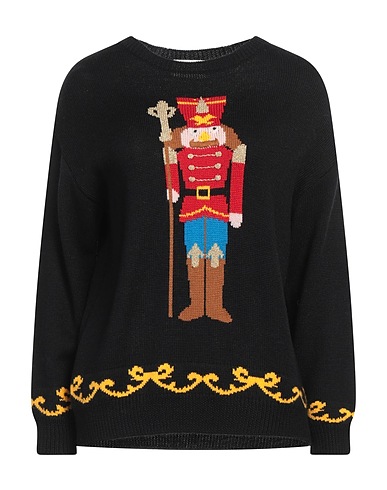 VICOLO Jumper Black 70% Acrylic, 30% Wool