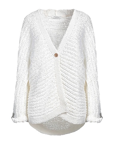 FABIANA FILIPPI Strickjacke Weiß 46% Polyester, 32% Baumwolle, 22% Polyamid