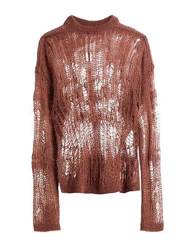 RICK OWENS Jumper Chocolate brown 50% Polyamide, 46% Mohair wool, 4% Wool