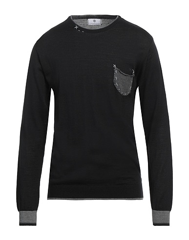 ALESSANDRO GILLES Pullover Schwarz 50% Merinowolle, 50% Acryl