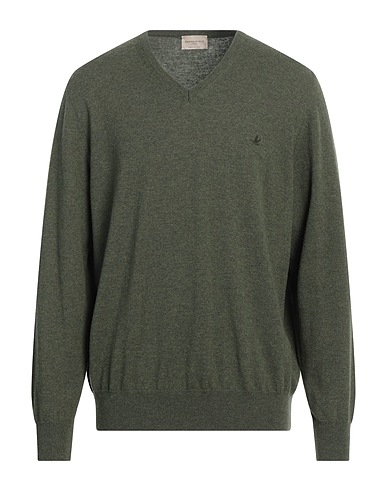 BROOKSFIELD Jumper Military green 100% Virgin Wool