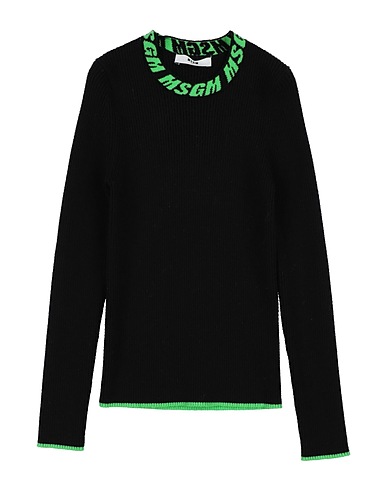 MSGM Pullover KIDS Nero 51% Viscosa, 30% Poliestere, 19% Nylon