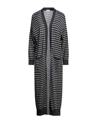 BRUNELLO CUCINELLI Cardigan Charcoal 100% Cotton, Polyamide, Polyester