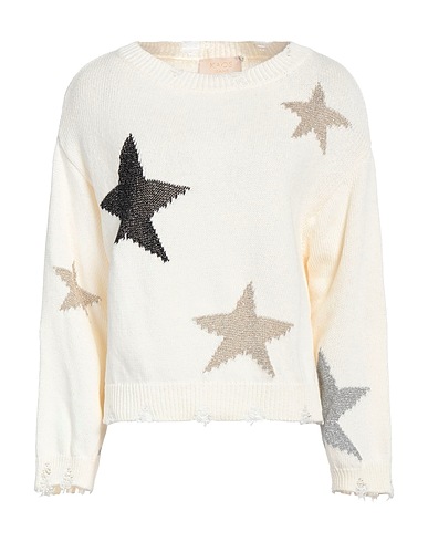 KAOS JEANS Jumper Ivory 65% Cotton, 30% Polyester, 5% Other Fibres, Viscose