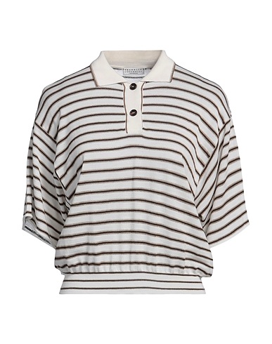 BRUNELLO CUCINELLI Sweater Ivory 90% Wool, 10% Cashmere, Viscose, Metallic Polyester