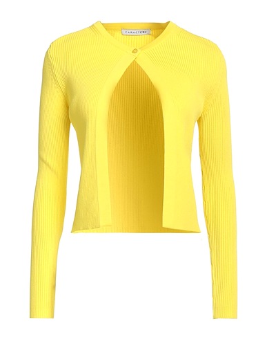 CARACTÈRE Strickjacke Gelb 63% Viskose, 37% Polyamid