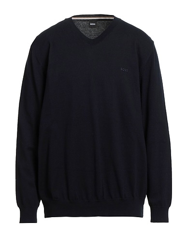 BOSS Jumper Midnight blue 100% Cotton