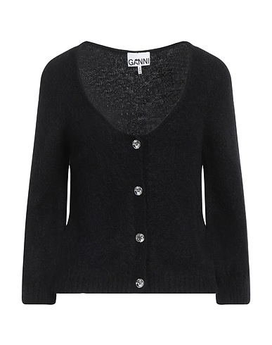 GANNI Cardigan Black 52% Alpaca wool, 32% Polyamide, 13% Virgin Wool, 3% Elastane