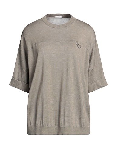 BRUNELLO CUCINELLI Jumper Khaki 40% Cashmere, 30% Silk, 30% Hemp, Brass