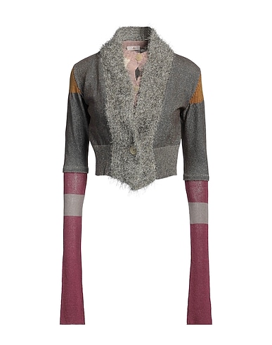 VIVIENNE WESTWOOD Cardigan Grey 48% Synthetic fibers, 18% Pima Cotton, 14% Viscose, 11% Linen, 9% Merino Wool