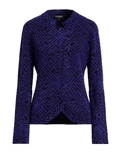 EMPORIO ARMANI Jacket Bright blue 66% Viscose, 18% Polyester, 16% Polyamide