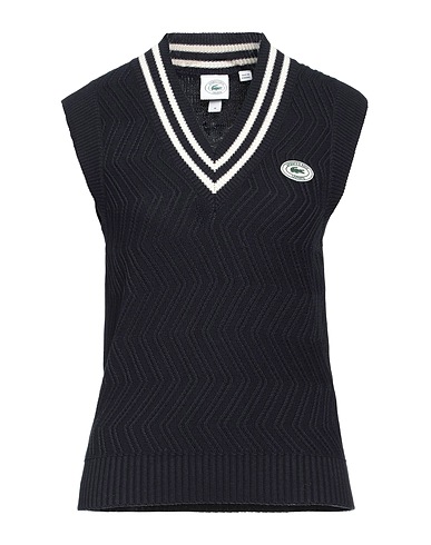 LACOSTE x SPORTY & RICH Maglia Gilet Blu notte 70% Cotone, 30% Poliammide