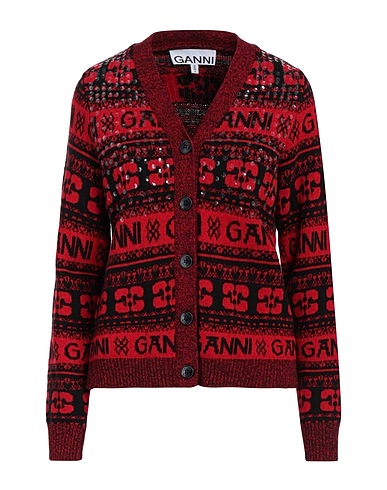 GANNI Cardigan Red 45% Wool, 35% Recycled wool, 20% Recycled polyamide