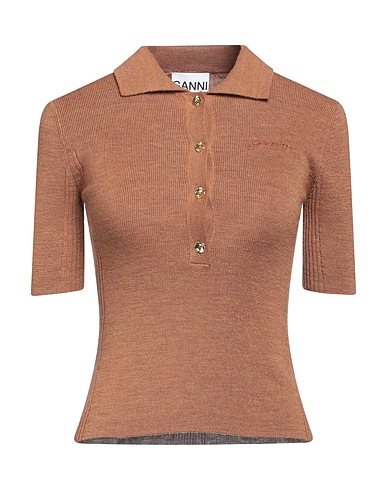 GANNI Sweater Camel 100% Merino Wool