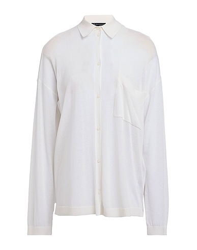 ARMANI EXCHANGE Solid colour shirts & blouses White 58% Acrylic, 26% Lyocell, 16% Linen