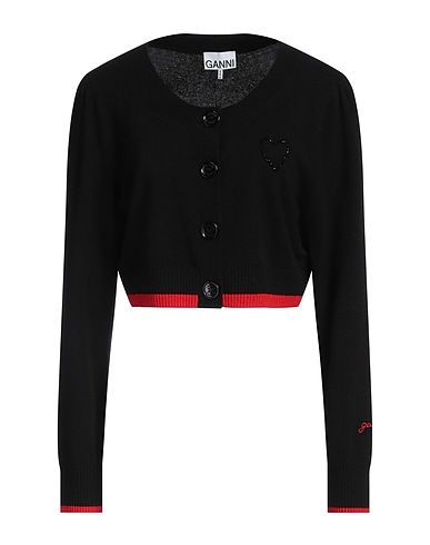 GANNI Cardigan Black 70% Merino Wool, 30% Cashmere