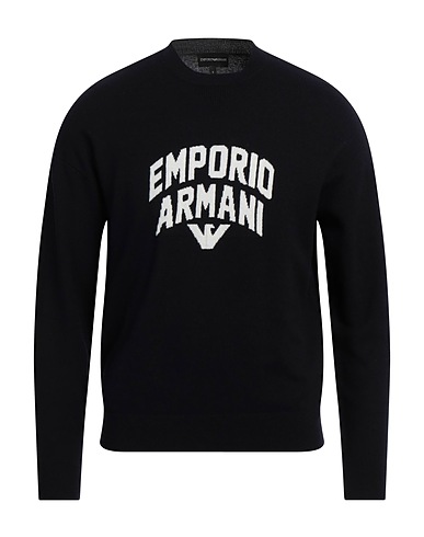 EMPORIO ARMANI Sweater Midnight blue 100% Virgin Wool, Elastane, Polyamide