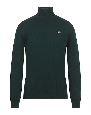 GANT Polo neck Dark green 70% Cotton, 30% Wool