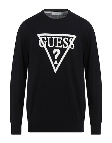 GUESS Jumper Black 60% Cotton, 35% Polyamide, 5% Elastane
