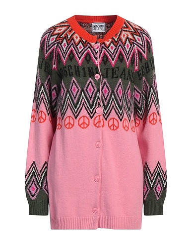 MOSCHINO JEANS Cardigan Pink 35% Polyamide, 30% Viscose, 30% Wool, 5% Cashmere, Acrylic