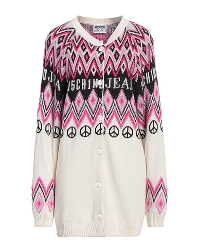 MOSCHINO JEANS Cardigan White 35% Polyamide, 30% Viscose, 30% Wool, 5% Cashmere, Acrylic
