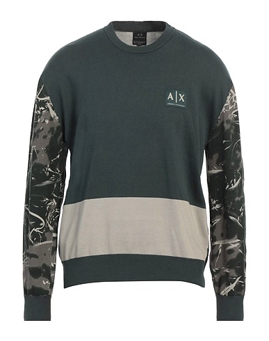 ARMANI EXCHANGE Jumper Military green 100% Cotton