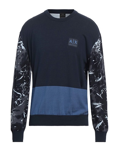 ARMANI EXCHANGE Pullover Blu notte 100% Cotone