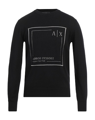 ARMANI EXCHANGE Jumper Black 89% Cotton, 6% Viscose, 5% Cashmere, Polyamide, Elastane