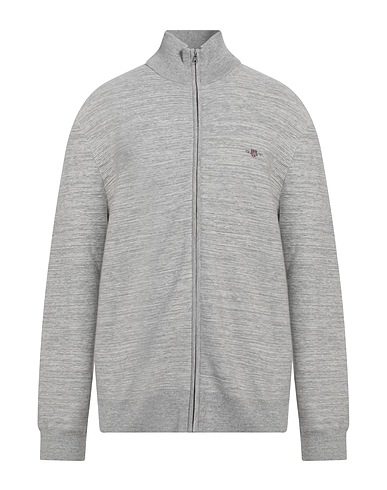 GANT Cardigan Light grey 70% Cotton, 30% Merino Wool