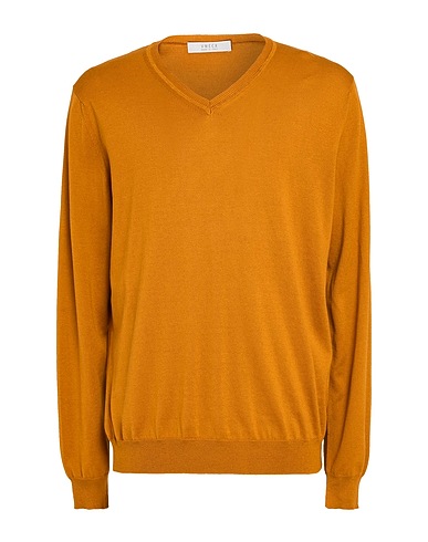 VNECK Jumper Mustard 55% Silk, 45% Cotton