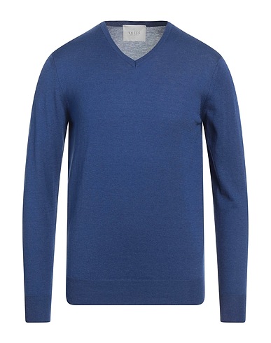 VNECK Jumper Slate blue 55% Silk, 45% Cotton