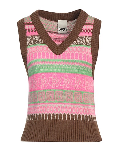 P.A.M. PERKS AND MINI Sleeveless sweater Pink 70% Acrylic, 30% Wool