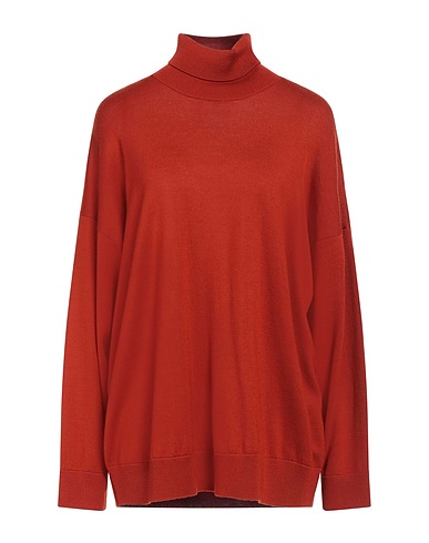 MASSIMO ALBA Polo neck Rust 100% Wool