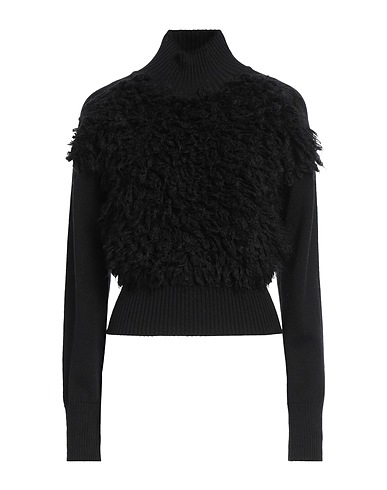 MAX MARA STUDIO Polo neck Black 100% Virgin Wool, Polyamide, Mohair wool, Wool, Elastane