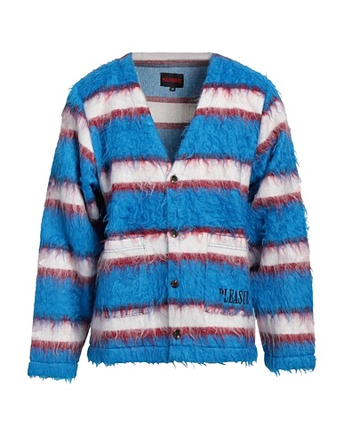PLEASURES Cardigan Blu chiaro 76% Poliestere, 12% Cotone, 7% Altre Fibre, 5% Acrilico