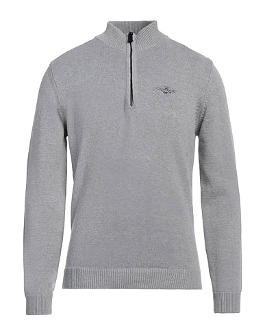 AERONAUTICA MILITARE Jumper with zip Grey 100% Cotton