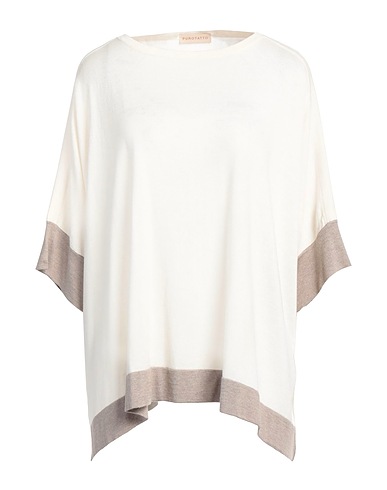 PUROTATTO Jumper Ivory 70% Silk, 30% Cashmere