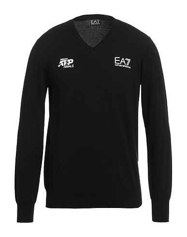 EA7 Pullover Nero 100% Cotone